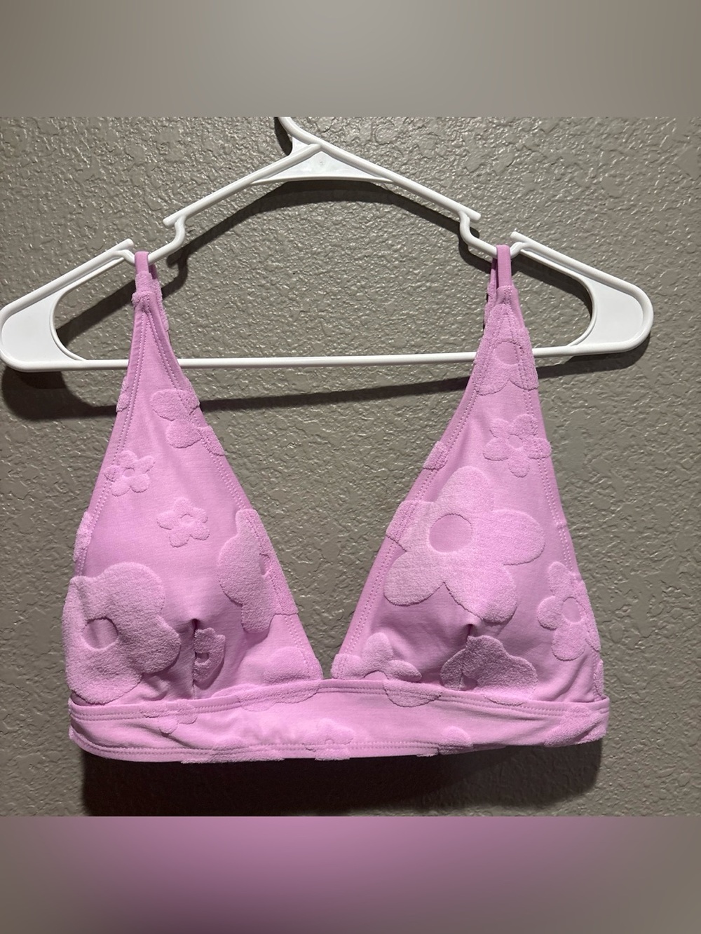 Women’s Floral Textured Triangle Bikini Top